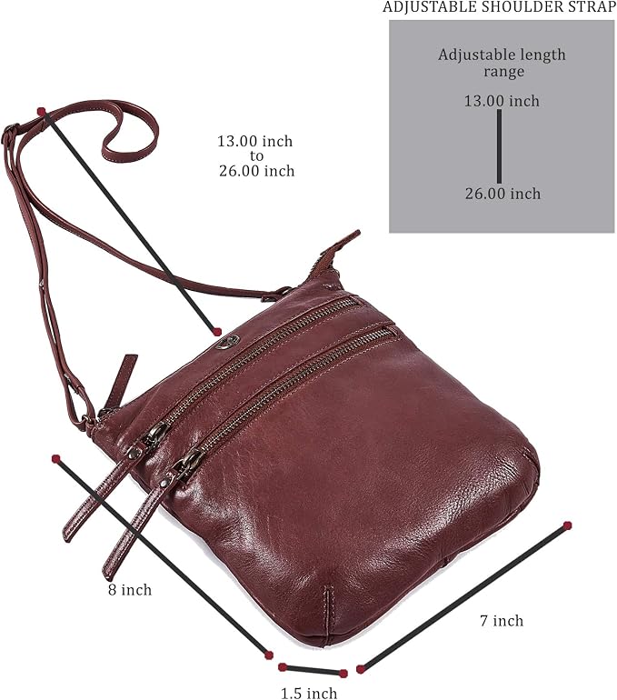 Crossbody Sling Bag for Women Small Real Leather Purse Vintage Travel Crossover