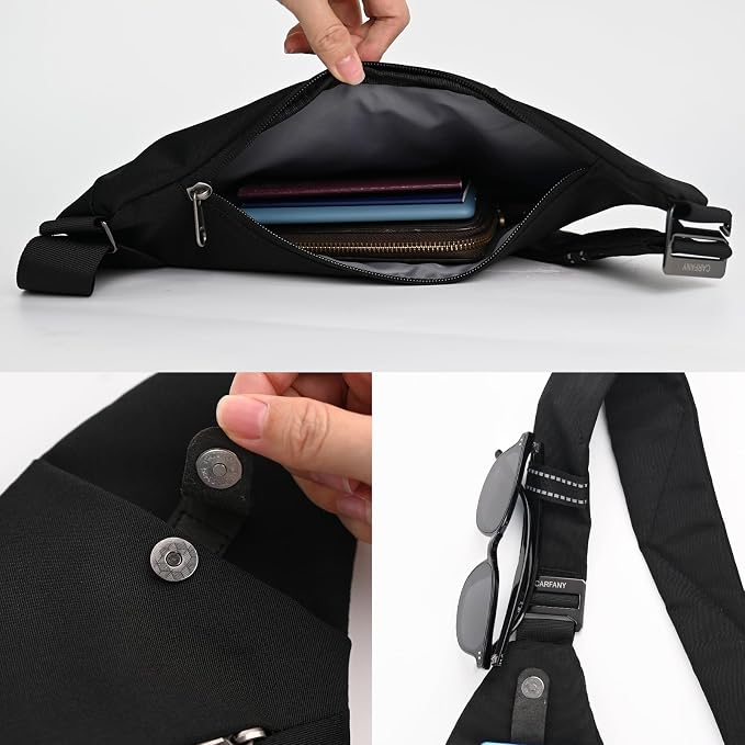 Light And Slim Crossbody Sling Bag Unisex Water Resistant Anti-Theft Shoulder