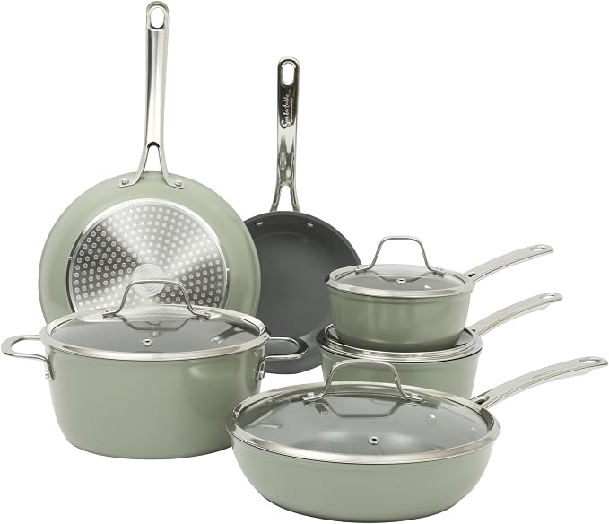 Sur La Table Kitchen Essentials Cool Commune Hard Anodized 10 Piece PFA Free