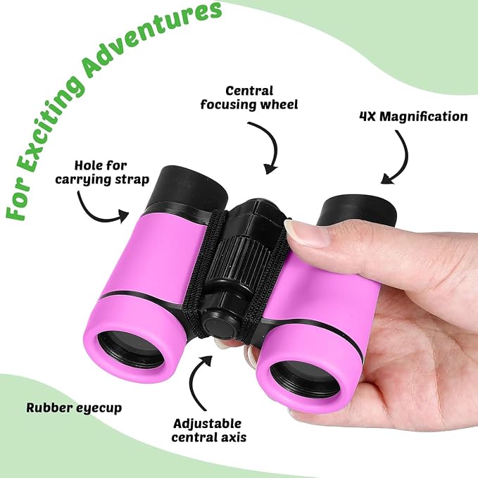 Hiboom 8 Set Kids Binoculars Bulk Shockproof Folding Children Mini Compact