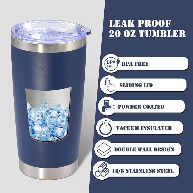 20 oz Tumbler with lid Double Wall Vacuum Insulated Tumblers Stainless Steel