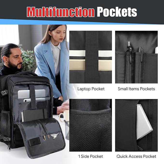 55L Extra Large Travel Backpack, Expandable 50L - 60L Carry On Backpack