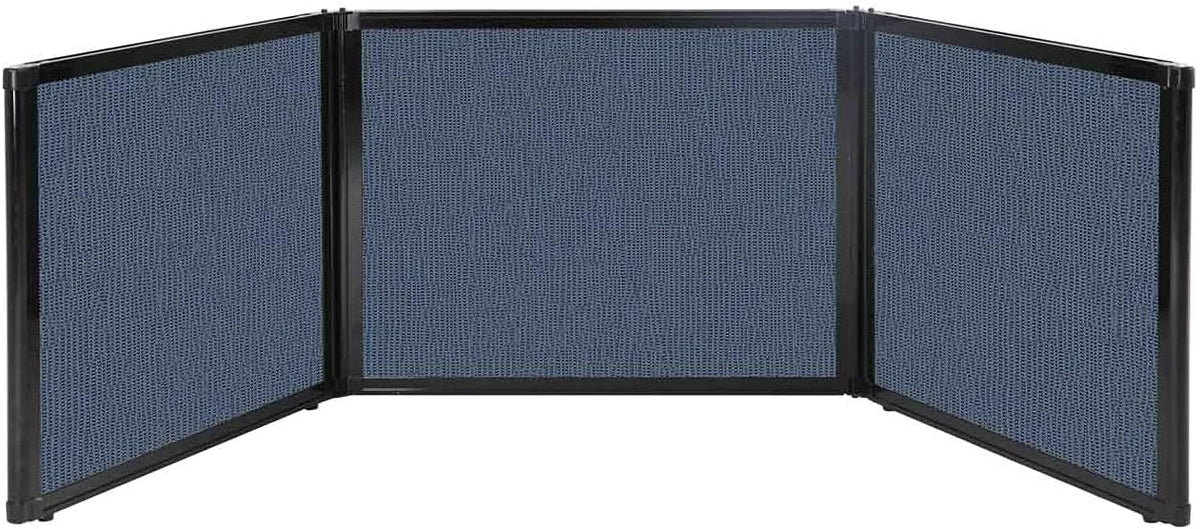 Versare Folding Tabletop Display | 3-Panel Partition | Lightweight Portable Workspace Divider | Ocean 99" x 24"
