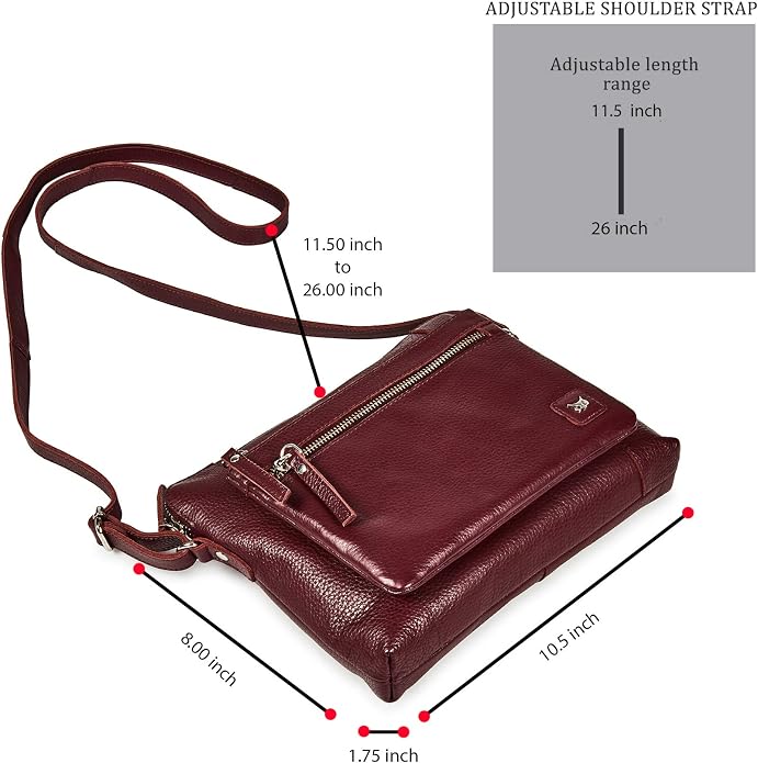 Wise Owl Accessories Small Soft Pebbled Real Leather Crossbody Handbags Purses
