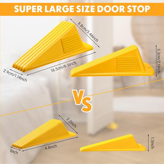 Frienda 4 Pcs Jumbo Door Stoppers Heavy Duty Door Stopper Tall up to 2inch Tall