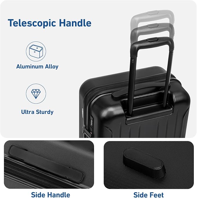 KYME Suitcase Hardshell With Double Spinner Wheels, PC+ABS TSA Lock Travel