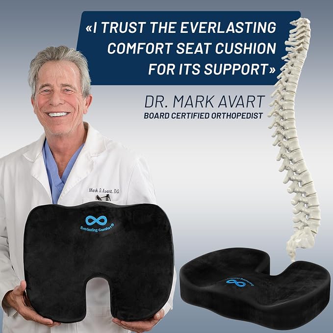 Everlasting Comfort Doctor Recommended Memory Foam Seat Cushion