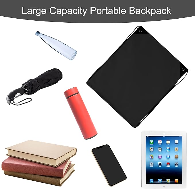 10Pcs Black Drawstring Backpack Bags Sack Pack Cinch Tote Sport Bulk Storage