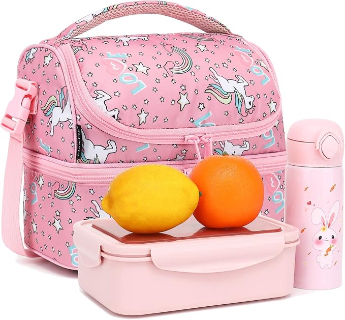 FlowFly Double Decker Cooler Insulated Lunch Bag Large Tote