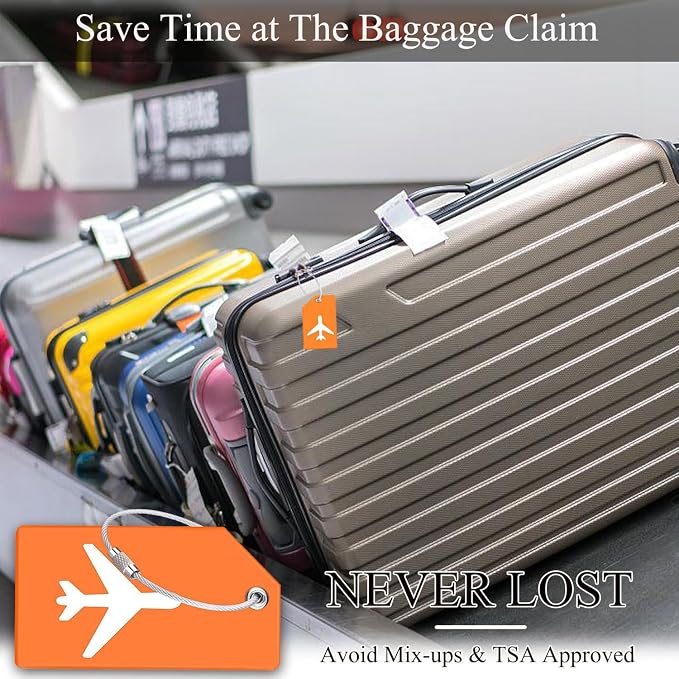 7 Pack Silicone Luggage Tag Travel Suitcase Tags