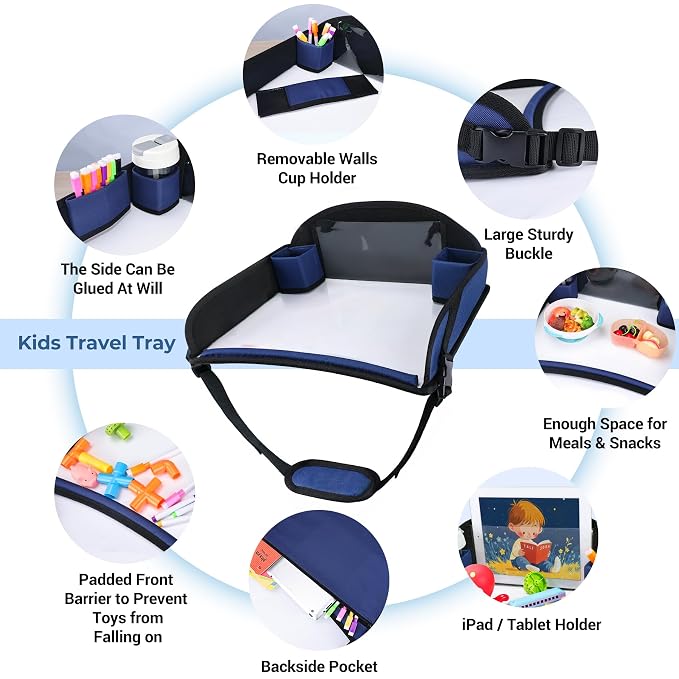 COOLBEBE Kids Travel Tray for Toddler Car Seat, Travel Tray for Airplane