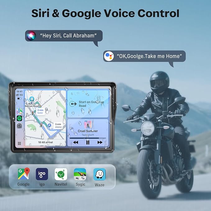 WonVon 5 Inch Motorcycle Carplay GPS Navigation System
