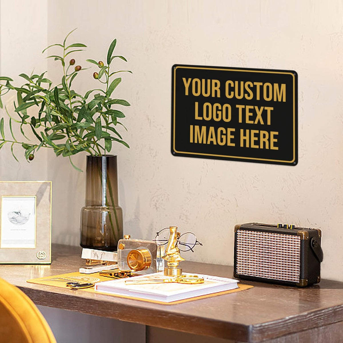 Custom Metal Sign - Personalized With Text, Photo, Logo - Indoor/Outdoor Use - 12"x16"