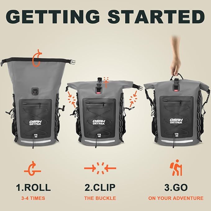 Waterproof Backpack Dry Bag 35L/55L/85L – Heavy Duty Roll-Top Hiking Backpack