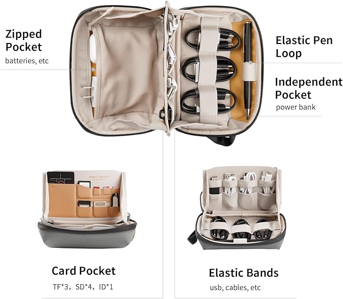 PGYTECH Mini Travel Tech Organizer, Waterproof Tech Pouch, Electronics