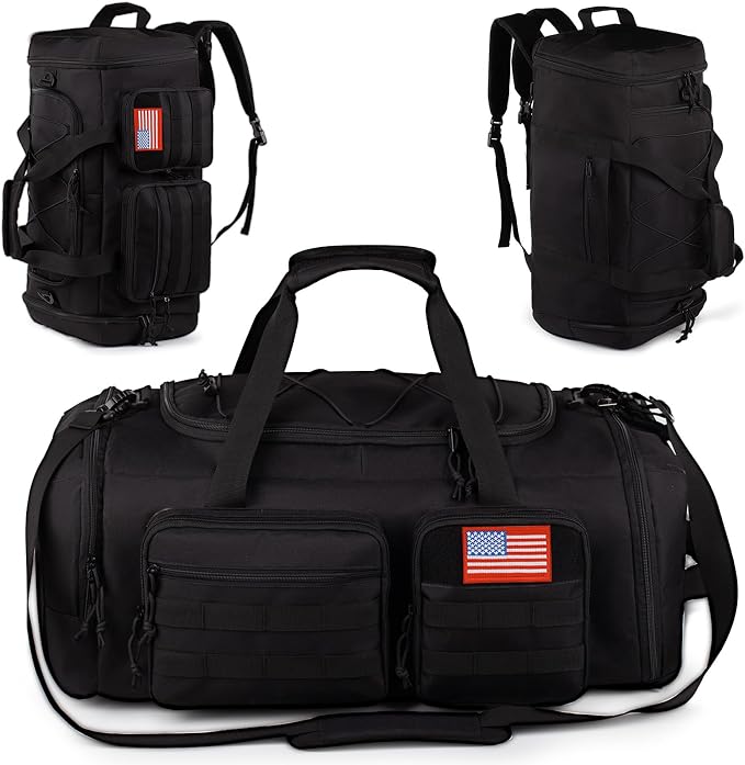 Tactical Gym Bag for Men，70L Large 3 in 1 Sports Duffle Bag