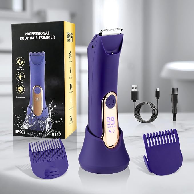 Bikini Trimmer for Women, Wet/Dry Personal Pubic Hair Trimmer Womens Electric