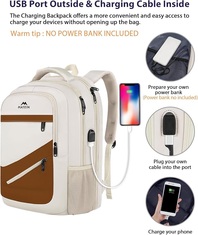 MATEIN 17.3 Inch Womens Laptop Backpack, Water Resistant Work Business Backpack