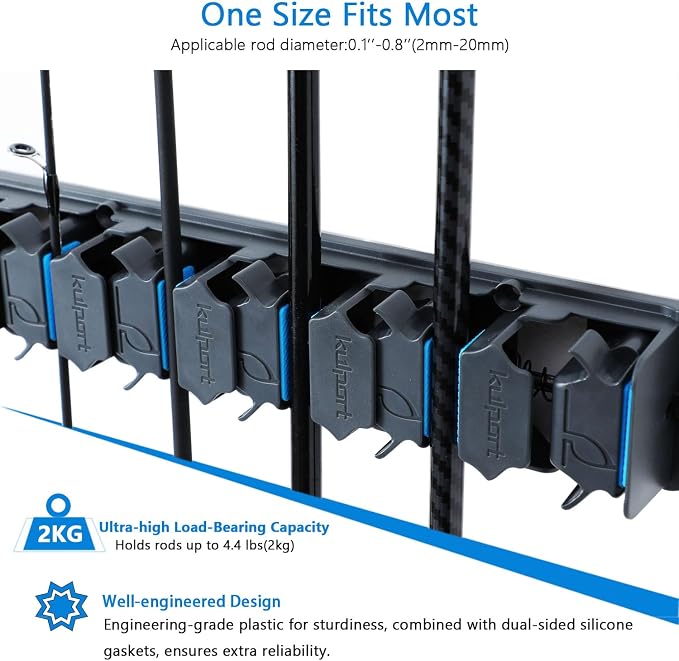 Fishing Rod Holder, Wall-Mounted Fishing Rod Rack, Vertical Fishing Pole Holder