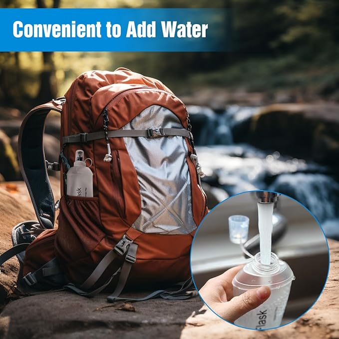 AXEN Soft Flask TPU Foldable Running Hydration Flask, Soft Collapsible Water