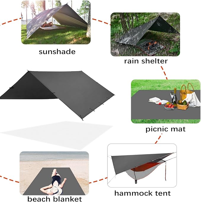 KALINCO Tent Tarp, Picnic Mat Camping Tarp Tent Hammock Tarp, pu Waterproof