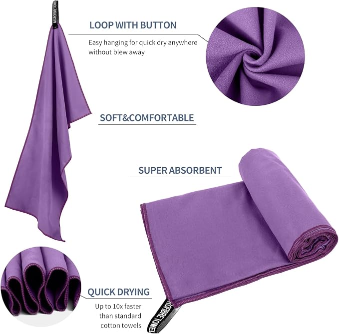 Microfiber Travel Towel, Soft Lightweight Quick Dry Towel, Super Absorbent