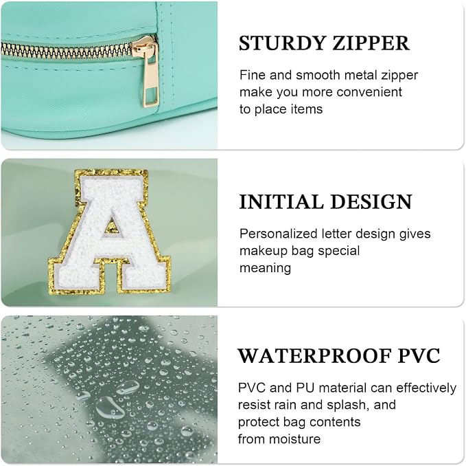 YOOLIFE Initial Make Up Bag Travel Toiletry Bag