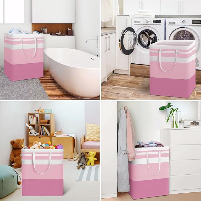 HomeHacks 2 Pack Large Laundry Baskets, Waterproof, Freestanding Laundry Hampers
