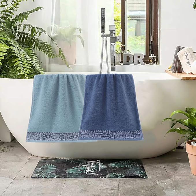 2 Pack Cotton Hand Towels, 100% Cotton Face Towels, Durable Highly Absorbent