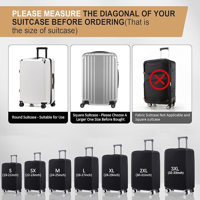 Travel Luggage Cover Suitcase Protector Scratch-Resistant Fit 19-31 Inch