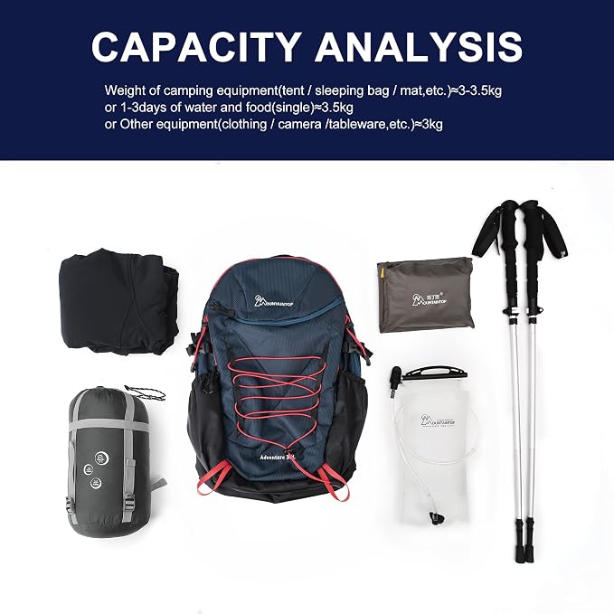 MOUNTAINTOP Hiking Backpack, 30L Camping Backpack, Men Women Hiking Daypack