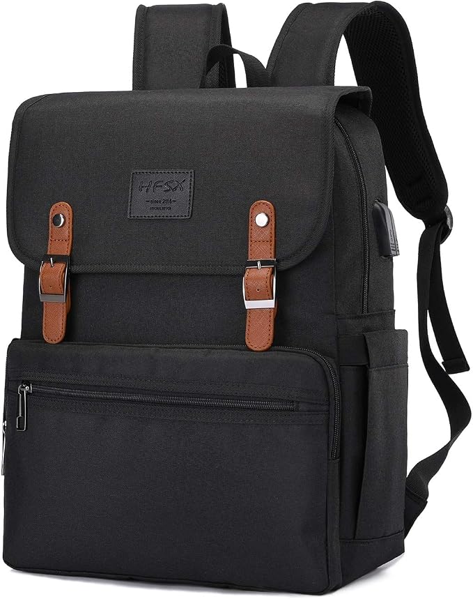 HFSX Laptop Backpack Men Women Vintage Backpack Bookbag College Backpacks
