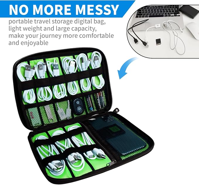 Electronics Travel Organizer, Portable Waterproof Electronic Travel Storage Bag