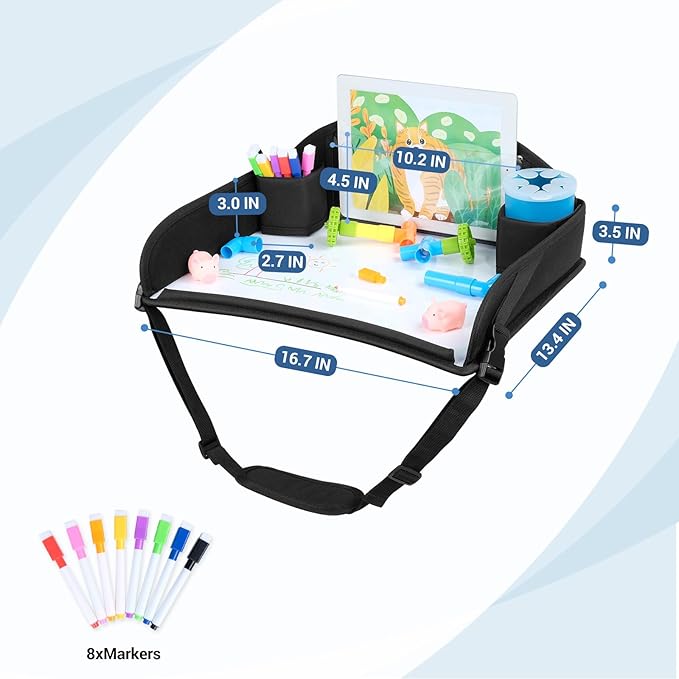 COOLBEBE Kids Travel Tray for Toddler Car Seat, Travel Tray for Airplane