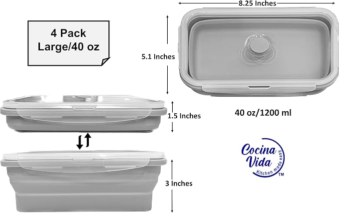 Cocina Vida Collapsible Silicone Food Storage Containers