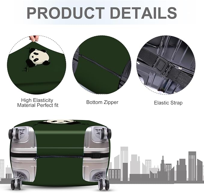 ANNA QUEEN Panda Luggage Cover, Cute Panda Design Suitcase Protector,