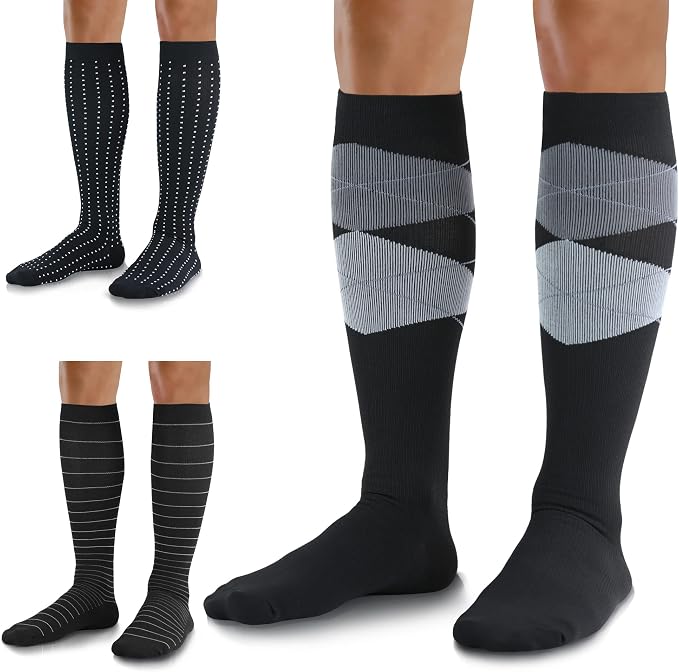 Medical Compression Socks for Women and Men 3 Pairs 20-30 mmHg Knee High