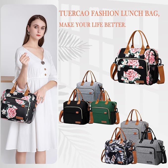 TuErCao Lunch Box for Women Adult Insulated Lunch Bag for Female Teacher Nurse