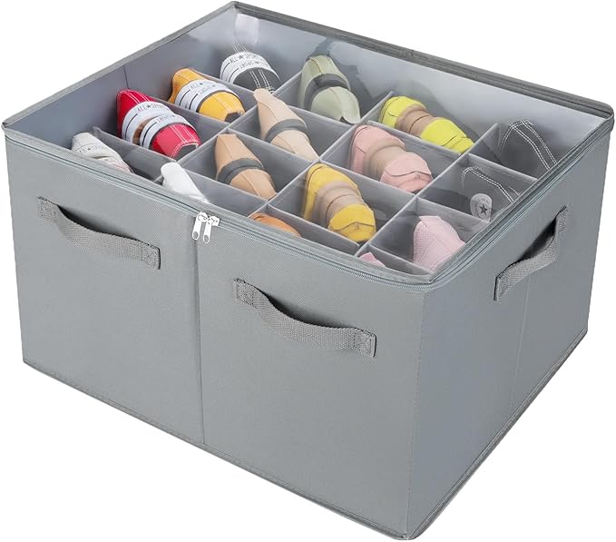 Shoe Organizer for Closet, Foldable Shoe Box