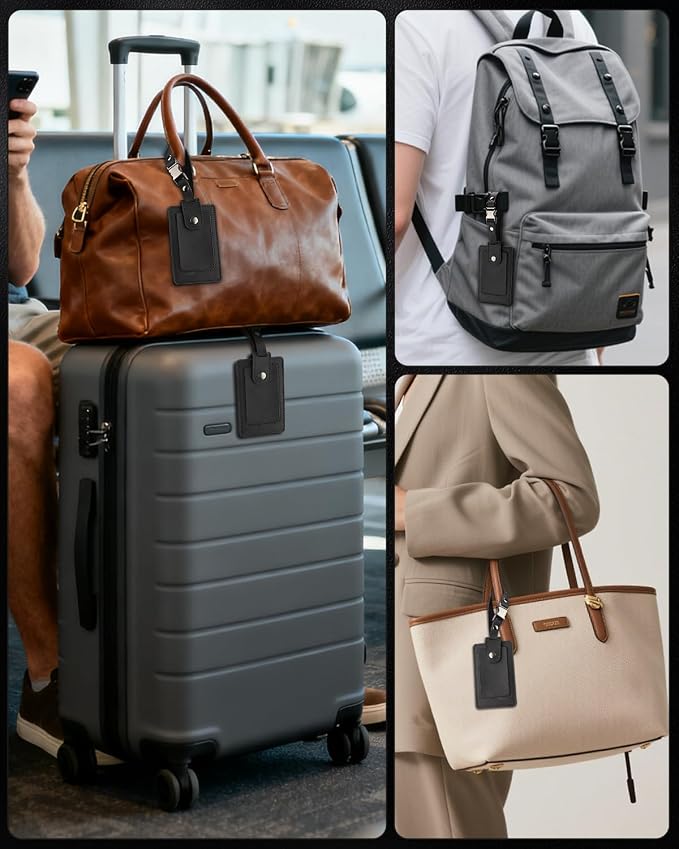 Premium Genuine Leather Luggage Tags