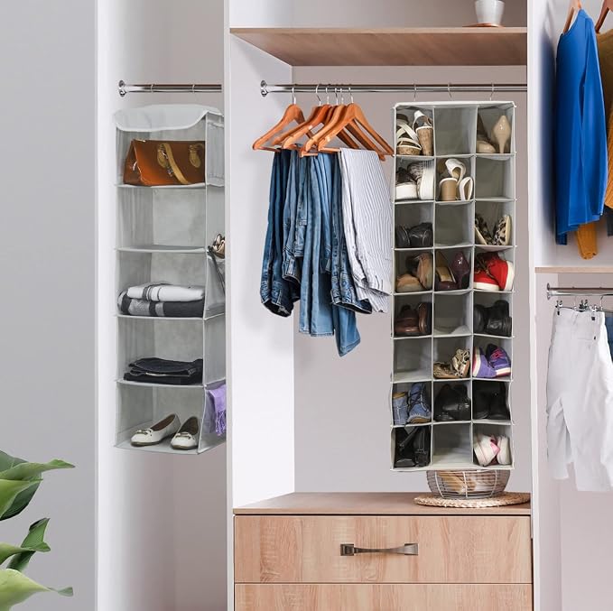 Simple Houseware Hanging Closet Organizers 24 Section Shoe Shelves