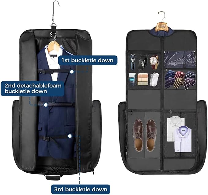 Noozion Garment Bag for Travel Large Carry On Suit Bag Hanging Travel Suit Bags