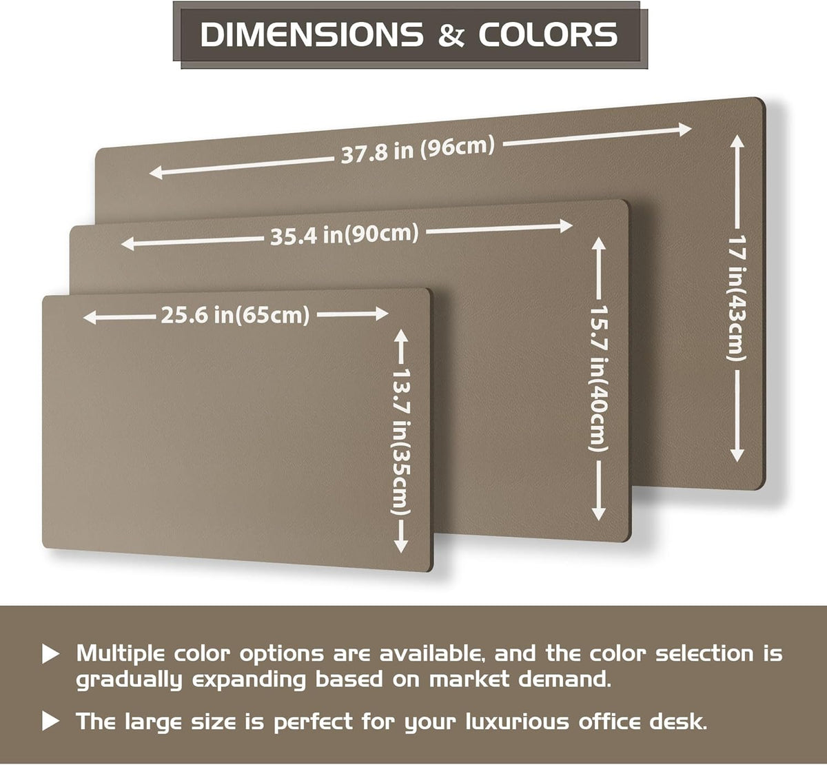 Aothia Dual-Sided Desk Pad - Leather Desk Mat, Natural Cork Desk Pad Protector, Large Mouse Pad for Desk, Waterproof Desk Blotter Pad, Desk Writing Pad for Office Work/Home, Coffee (35.4" x 15.7")