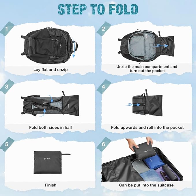 G4Free Packable Hiking Backpack 20L Lightweight Foldable Travel Daypack