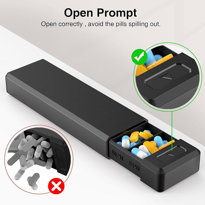 HEIYING Pill Organizer with Aluminum Shell