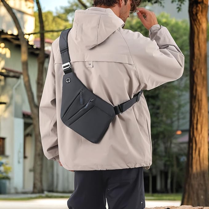 Anti Theft Crossbody Bags for Women Men, Slim Sling Bags