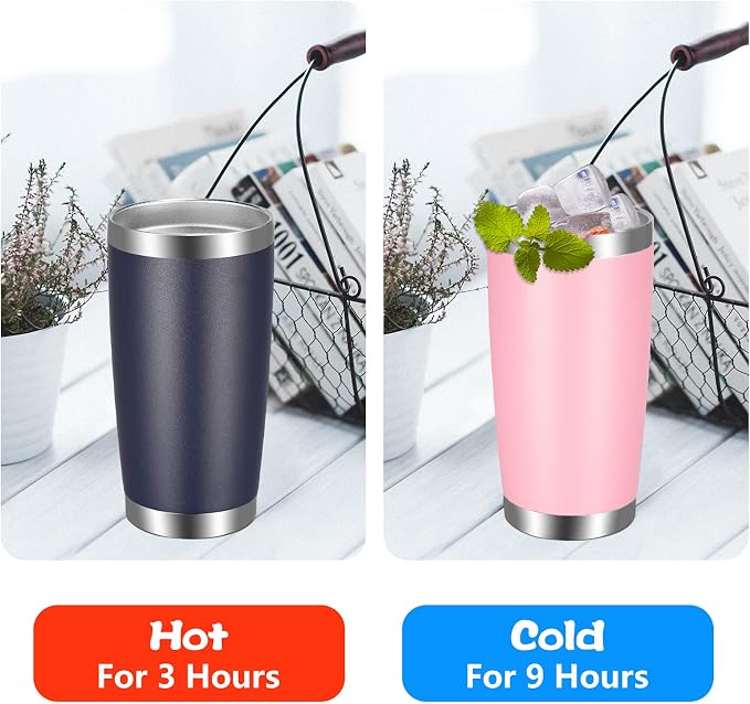 VEGOND 20oz Tumbler with Lid and Straw Stainless Steel Tumbler Cup Bulk Vacuum