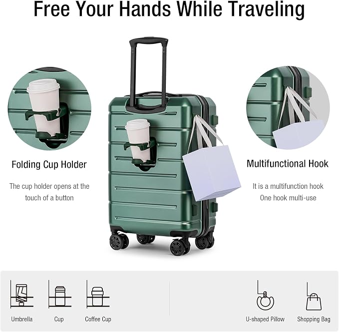 KYME Hardside Carry On Luggage 22x14x9 Airline Approved