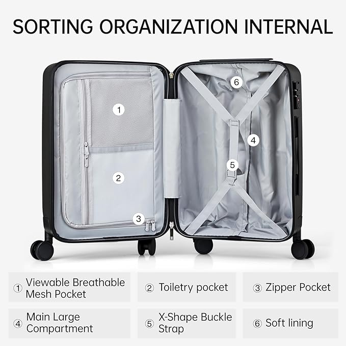MILADA 2 Piece Luggage Sets, Suitcases