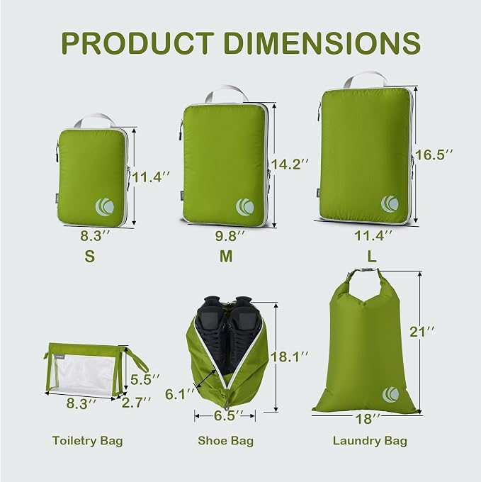 Cipway Compression Packing Cubes, Lightweight Travel Luggage Organizers